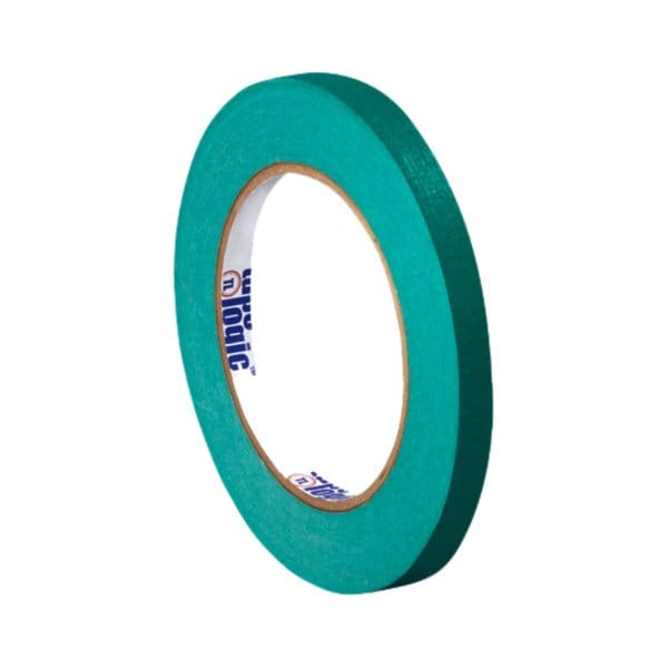 Masking Tape, 1/4x60 yd., PK144, 1/4" W x 60 yds L, Dark Green, 144 PK